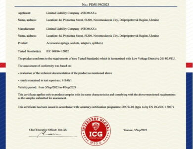 Certificate of conformity LVD Neomax (Poland)